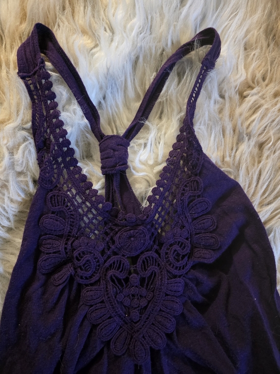Xhilaration Purple Crochet Halter Swim Coverup - Picture 2 of 4